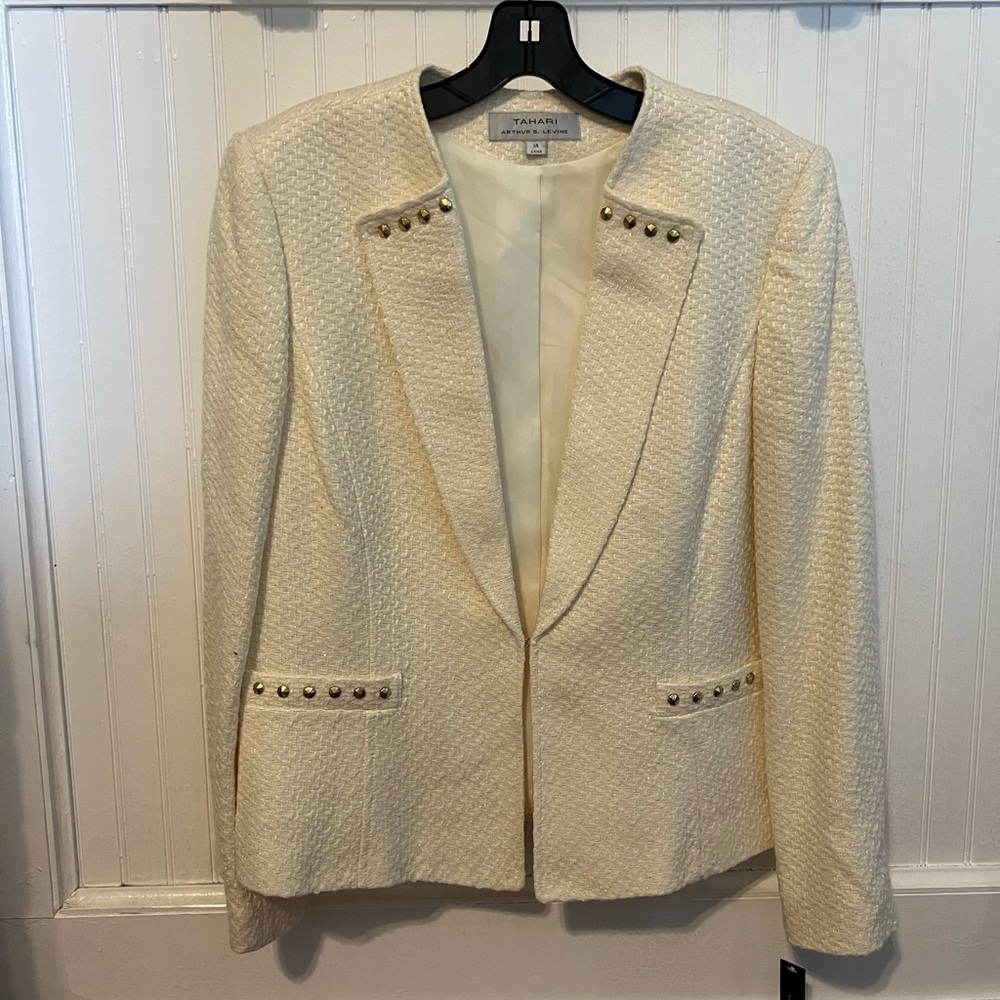 White Tahari Susan Blazer